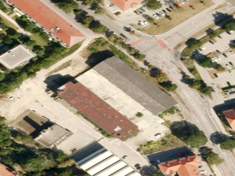 Red-Roofed Shed Complex in Schrobenhausen, Germany